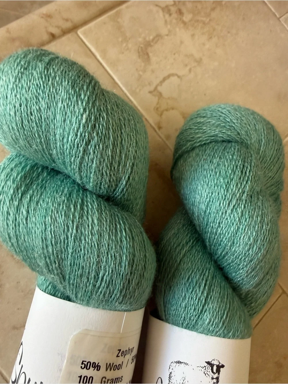 JaggerSpun Jade Wool and Silk Yarn - Two Skeins